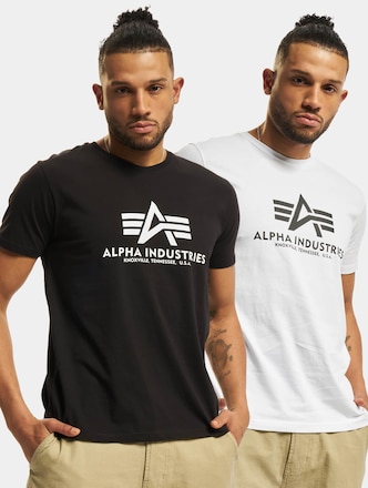 Alpha Industries T2 Pack T-Shirt Black/White