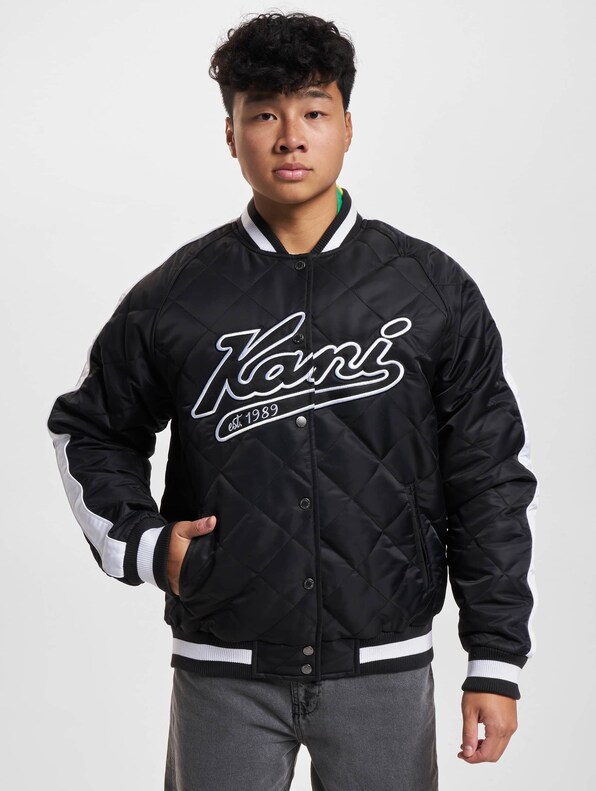 Karl Kani Varsity Padded Souvenir Jacket light black/white-2