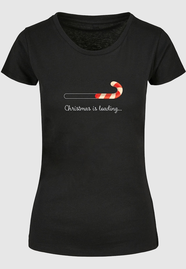 Ladies Christmas Loading  Basic Tee-0