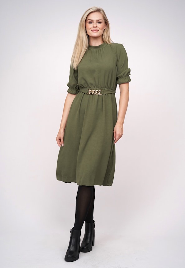 Dress with Chain-Belt-4