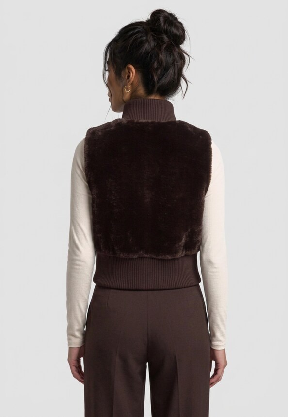 Ladies Cropped Faux Fur -1
