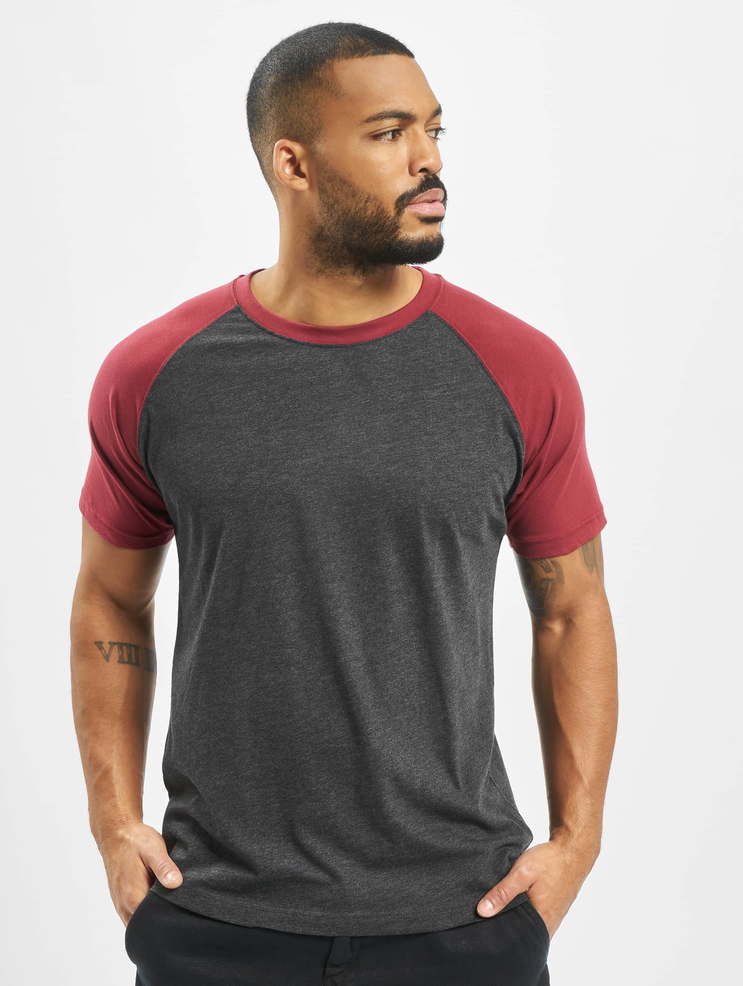 Urban Classics Raglan Contrast T-Shirt Männer,Unisex op kleur grijs, Maat 2XL