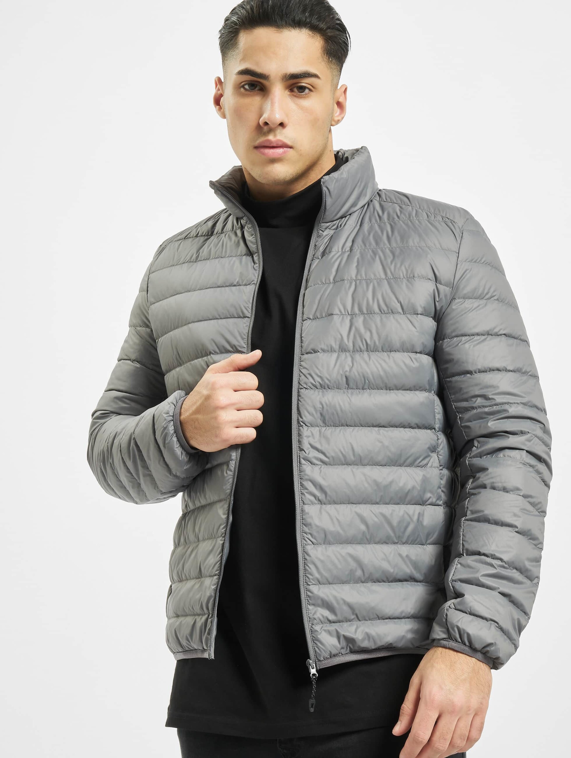 Urban Classics Basic Down Jacket Mannen op kleur grijs, Maat XL