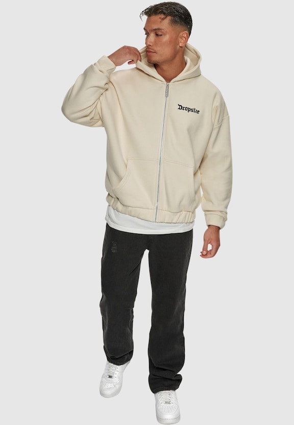 Super Heavy Oversize Blank Zip Hoodie-2