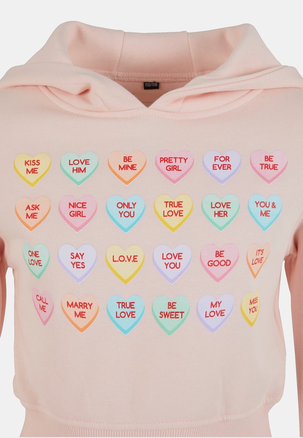 Kids Sweet Heart Candy Cropped Hoody-2