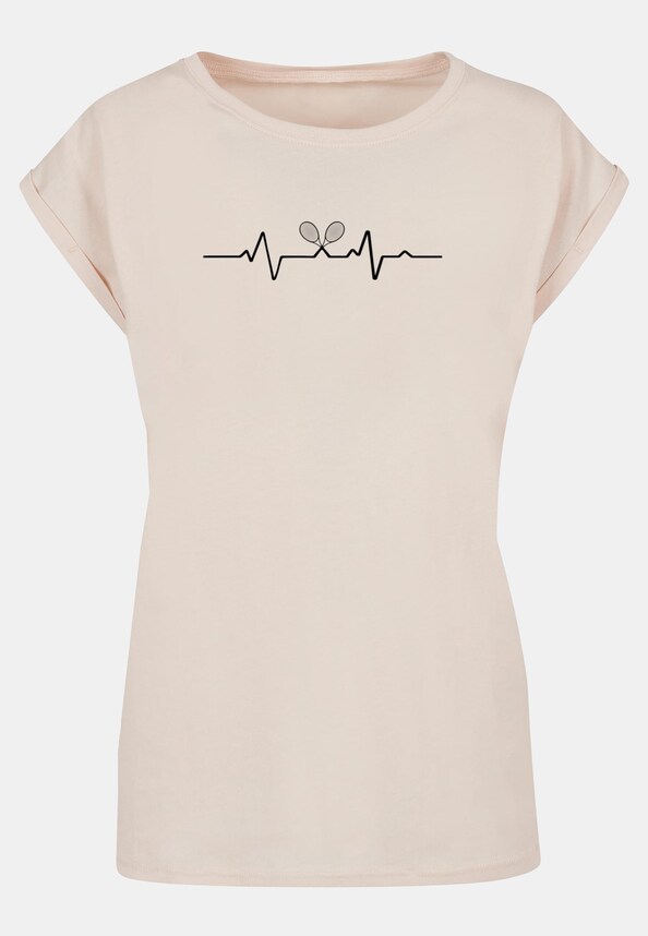 Ladies Tennis Beats Extended Shoulder Tee-4