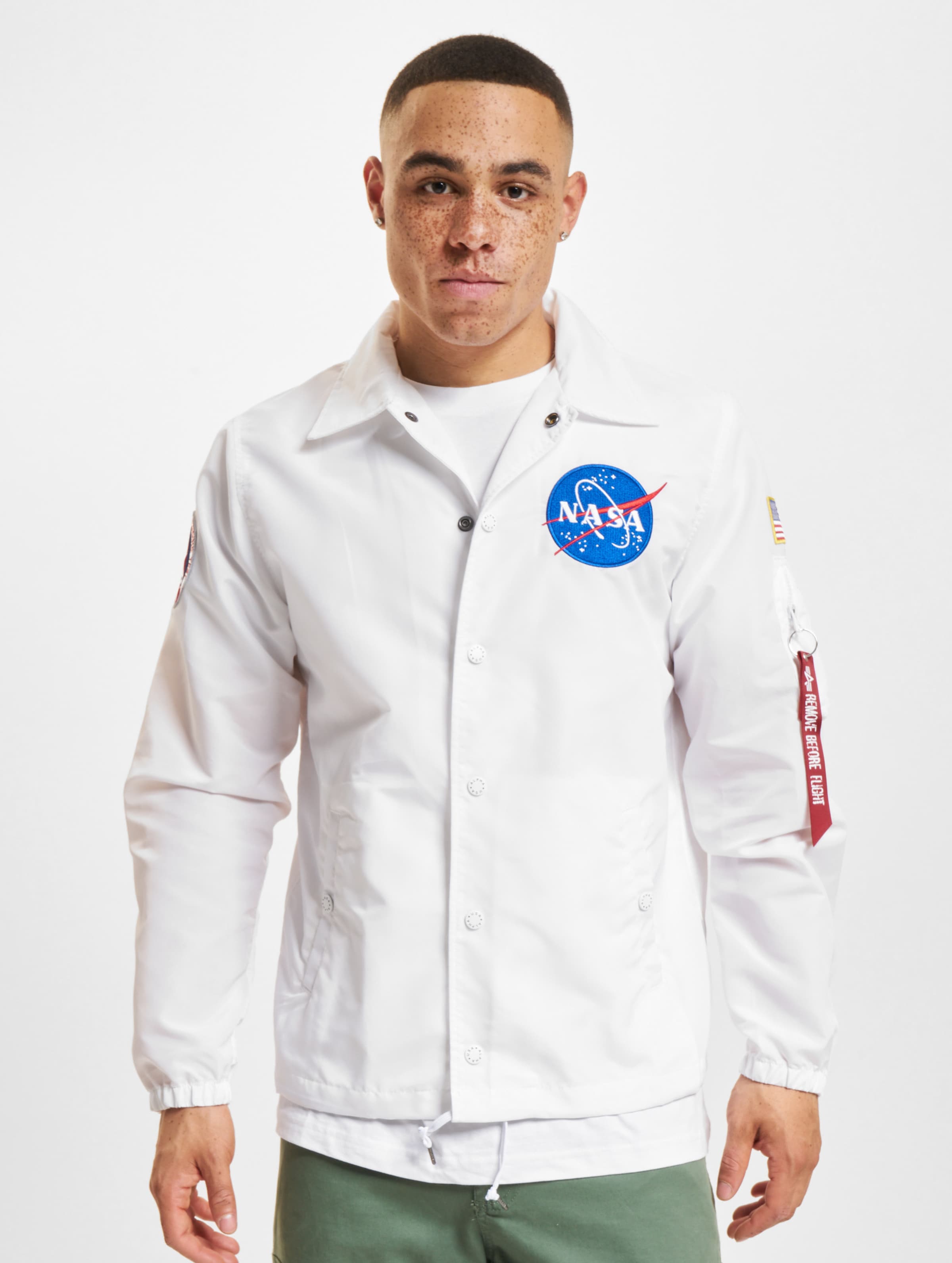 Alpha Industries NASA Coach Jacke Männer,Unisex op kleur wit, Maat M