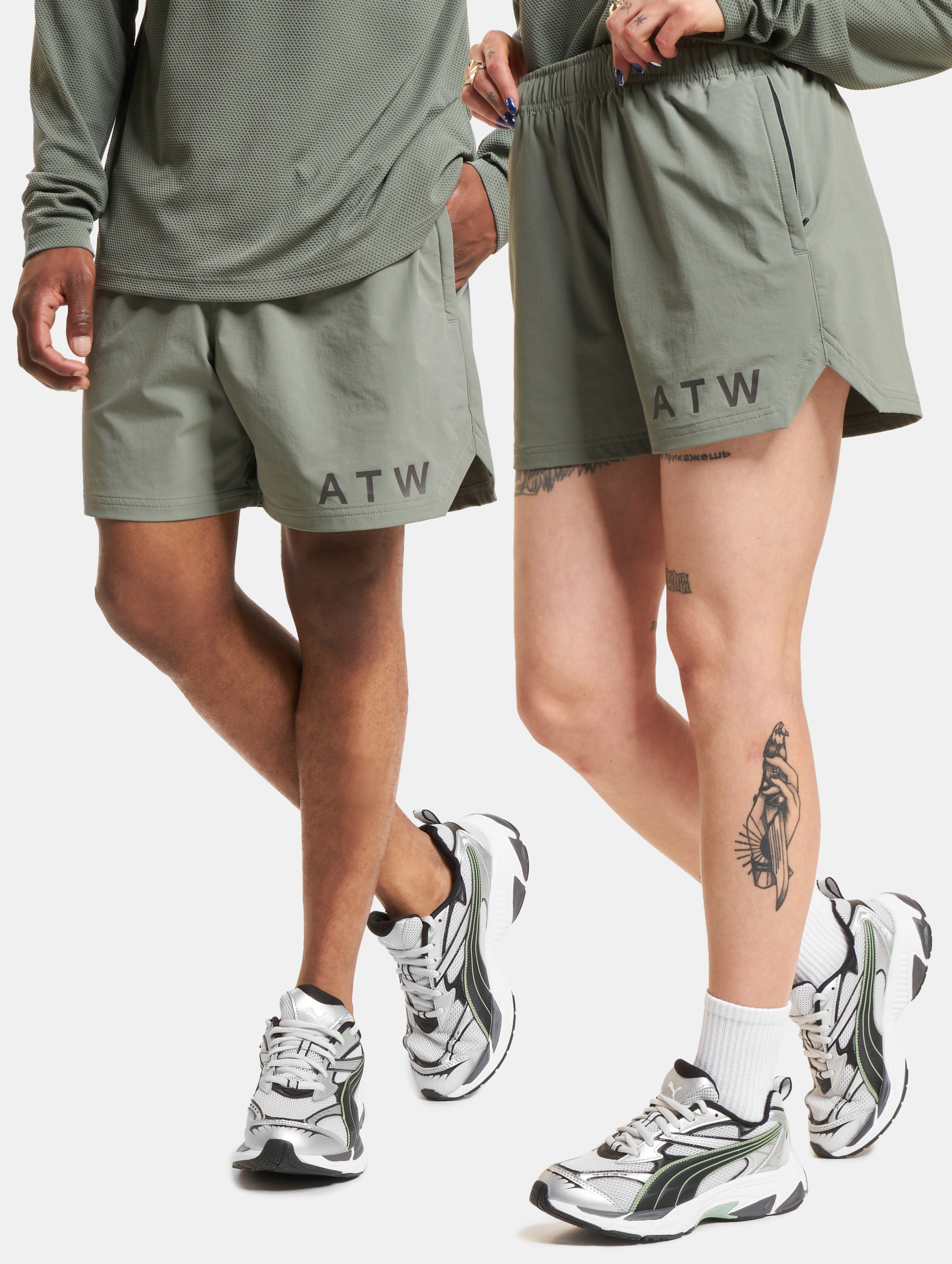 HALO Logo Shorts Frauen,Männer,Unisex op kleur groen, Maat XL