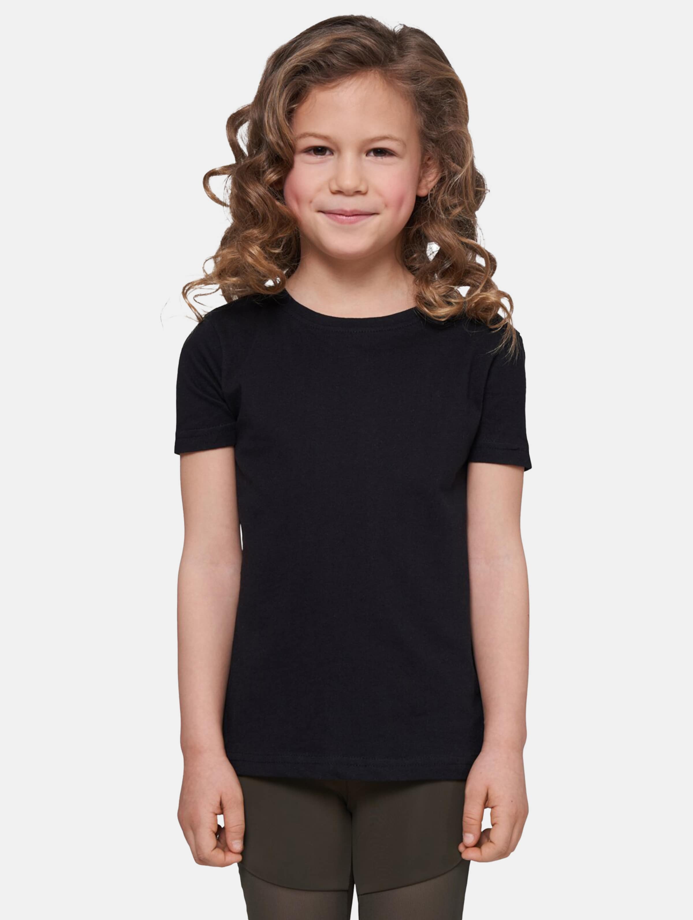 Build Your Brand Girls Short Sleeve T-Shirt op kleur zwart, Maat 110/116