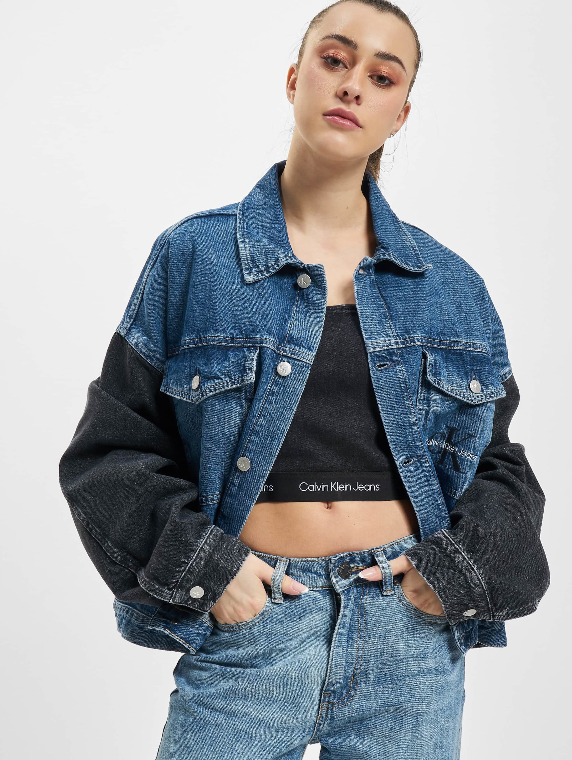 Calvin Klein Jeans oversized dad denim jacket in black | ASOS