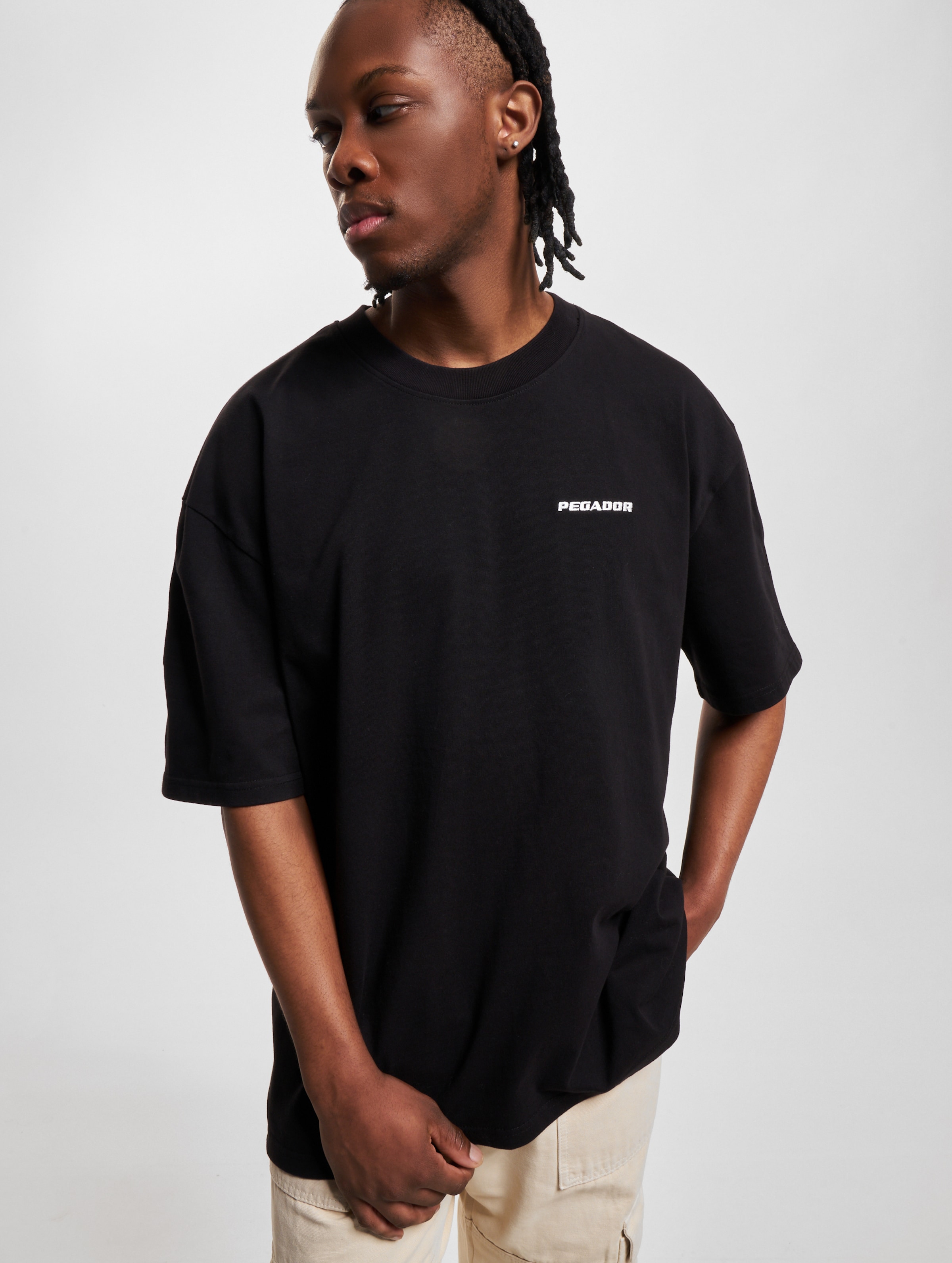 PEGADOR Pegador Logo Oversized T-Shirt Mannen op kleur zwart, Maat L
