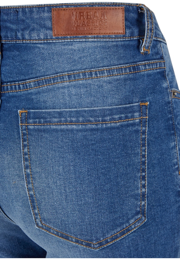 Ladies Skinny High Waist Open Hem Jeans-6