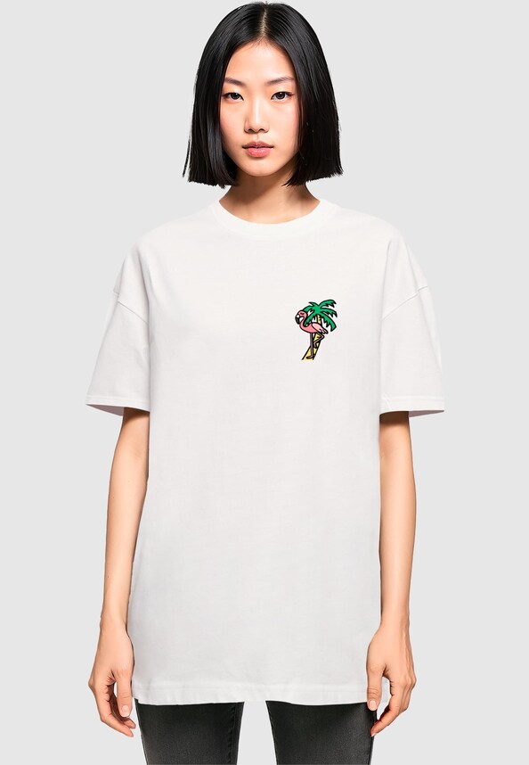 Ladies Flamingo Oversized Boyfriend Tee-0
