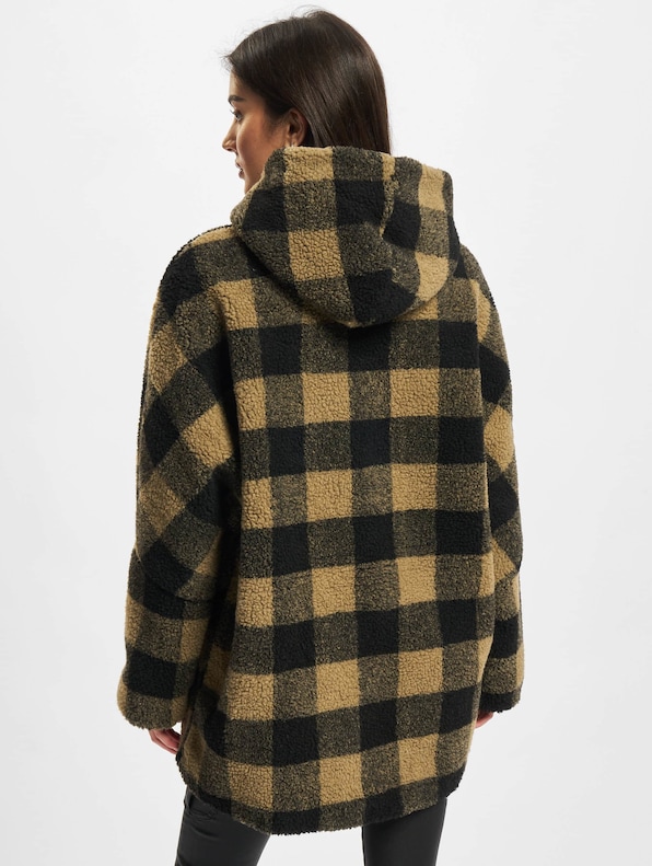 Ladies Hooded Oversized Check-1