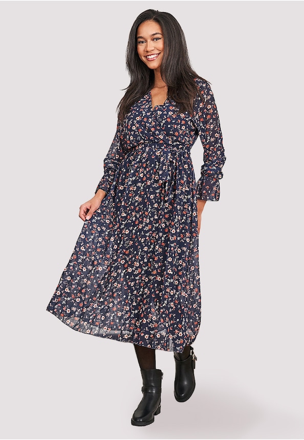 Cloud5ive V-Neck Chiffon Longform Dress-0