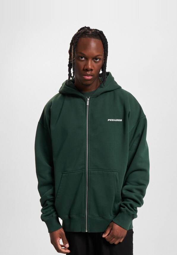 PEGADOR Logo Oversized Sweat Zip Hoodies-2