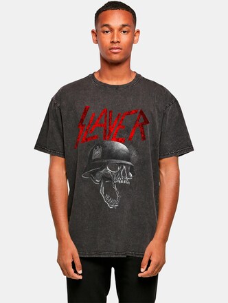 Slayer - Grayscale Helmet Acid Washed Oversize