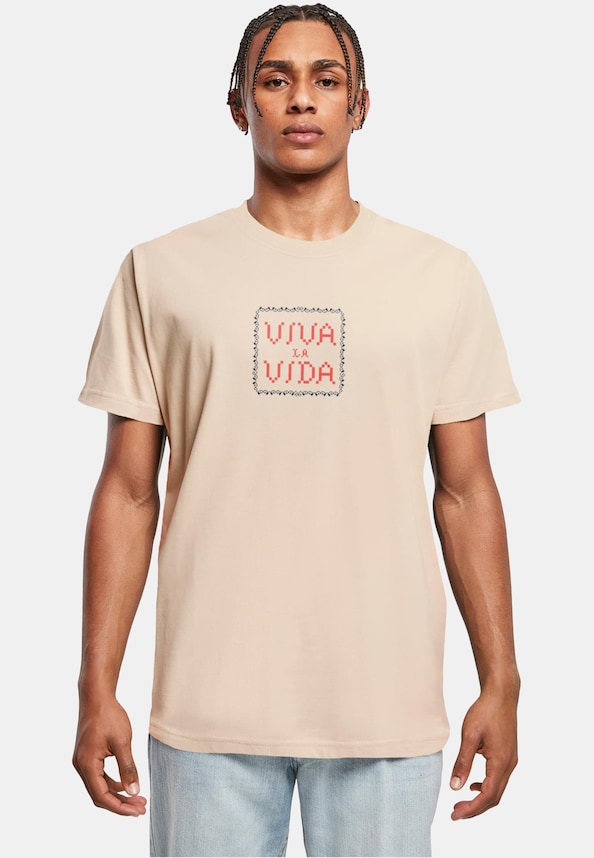 Frida Kahlo - Pixels viva la vida T-Shirt Round Neck-0