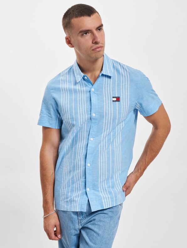 Tommy Jeans Clsc Linen Mini Stripe Kurzarmhemd-0