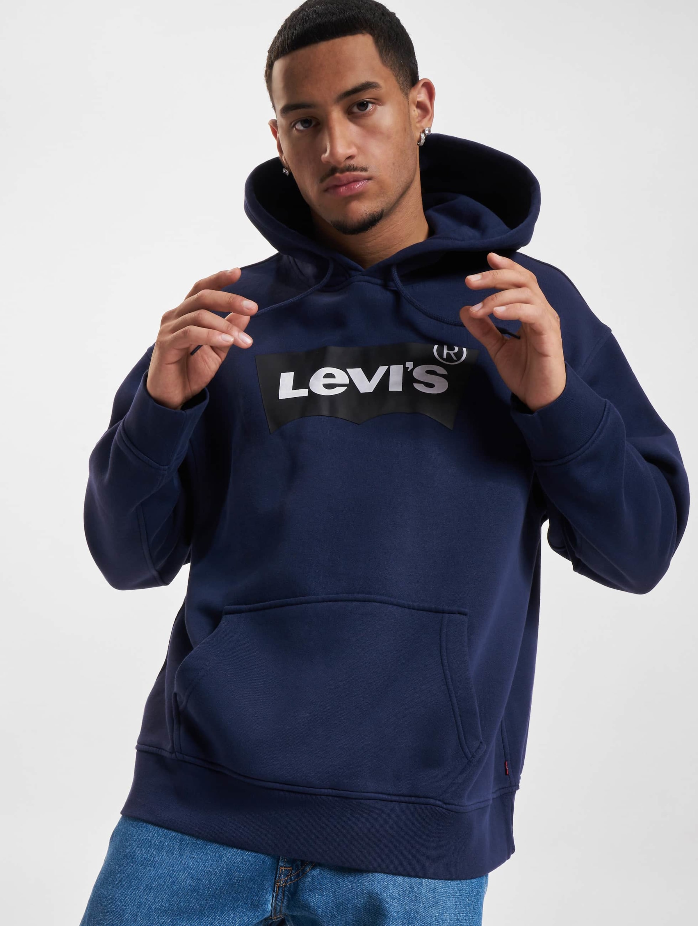 Navy discount levis hoodie