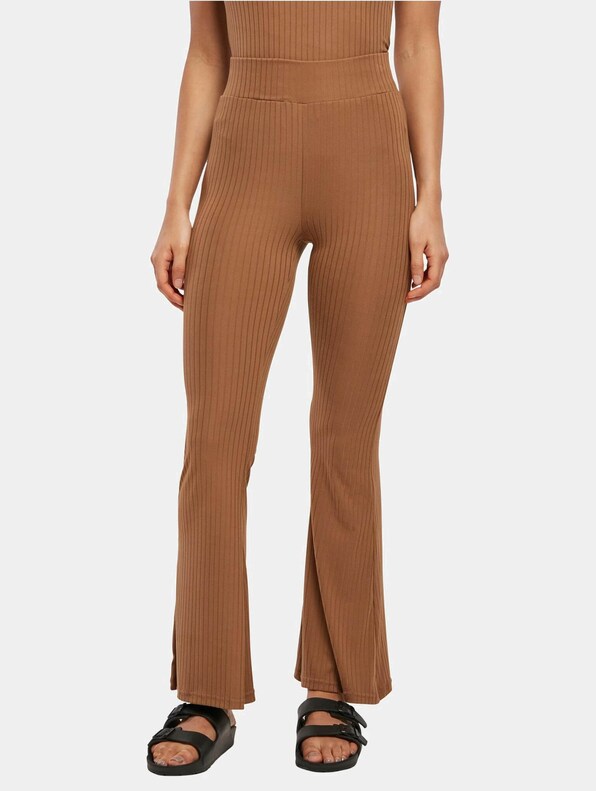 High Waist Rib Flared-0