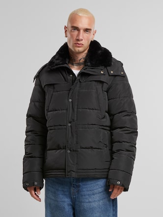 Urban Classics With Detachable Fur Collar Puffer Jackets