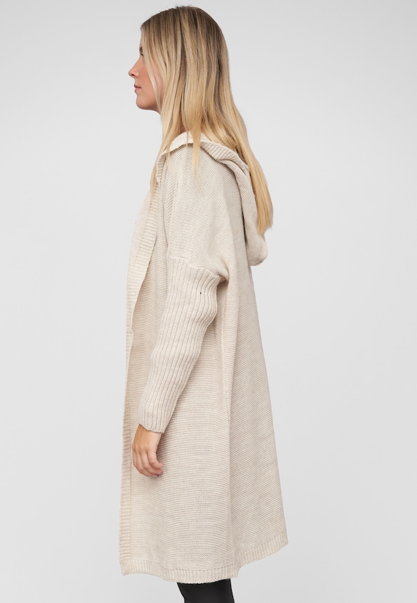 Longform knit cardigan with hood-2