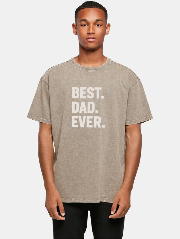 Fathers Day - Best Dad Ever Acid Washed Heavy Oversized-0
