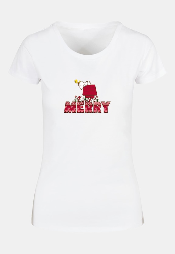 Ladies Peanuts Merry Basic Tee-4