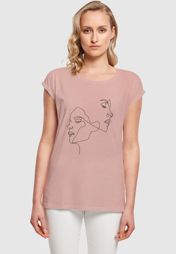 Ladies One Line Extended Shoulder Tee-0