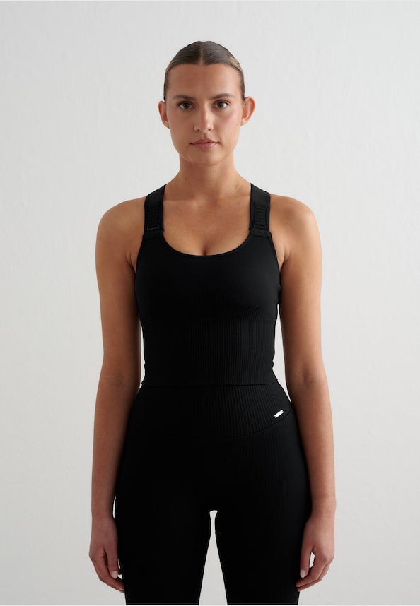 Ribbed Seamless High Support Bralette-0