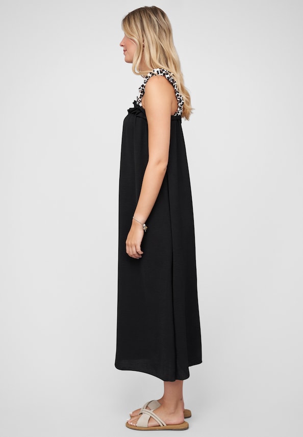 A-Line Dress with leo print straps-2