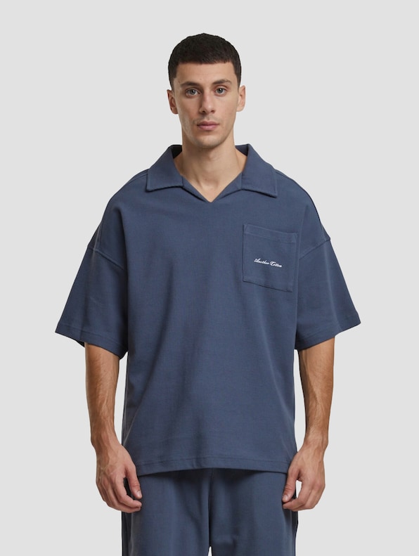 Another Cotton Lab Another Waffle Oversized Polo Shirt-2