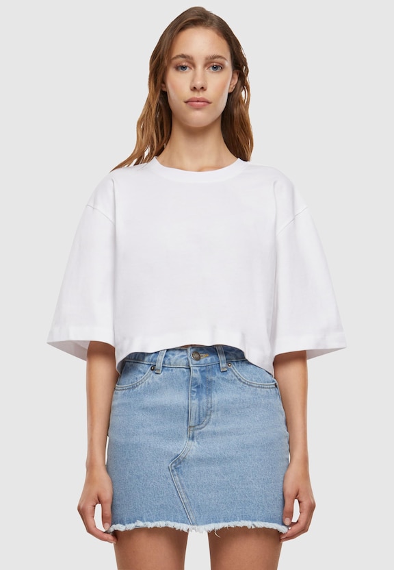Ladies Heavy Organic Oversized Cropped Tee-1