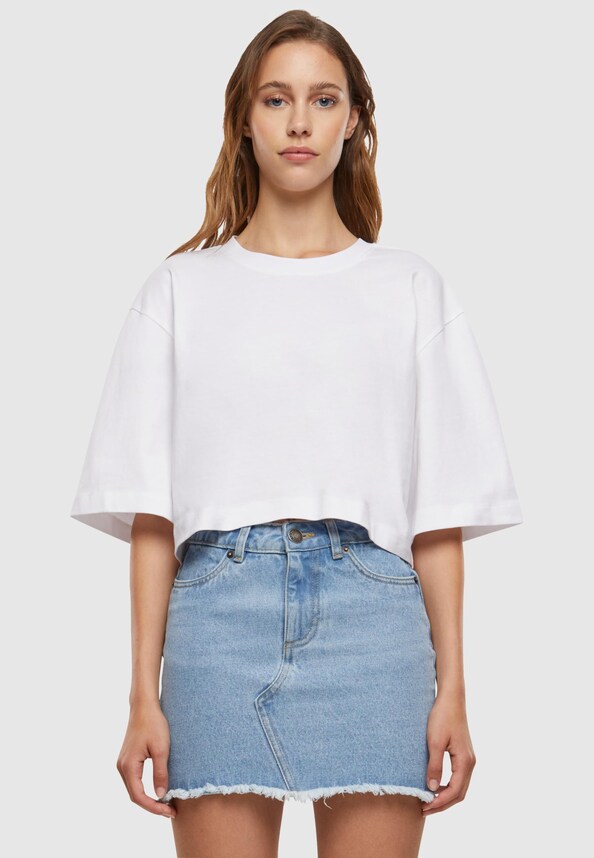 Ladies Heavy Organic Oversized Cropped -0