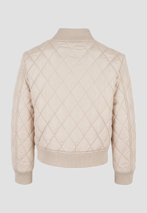 Girls Diamond Quilt Nylon Jacket-1