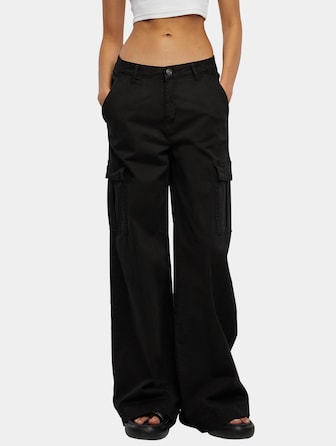 High Waist Wide Leg Twill