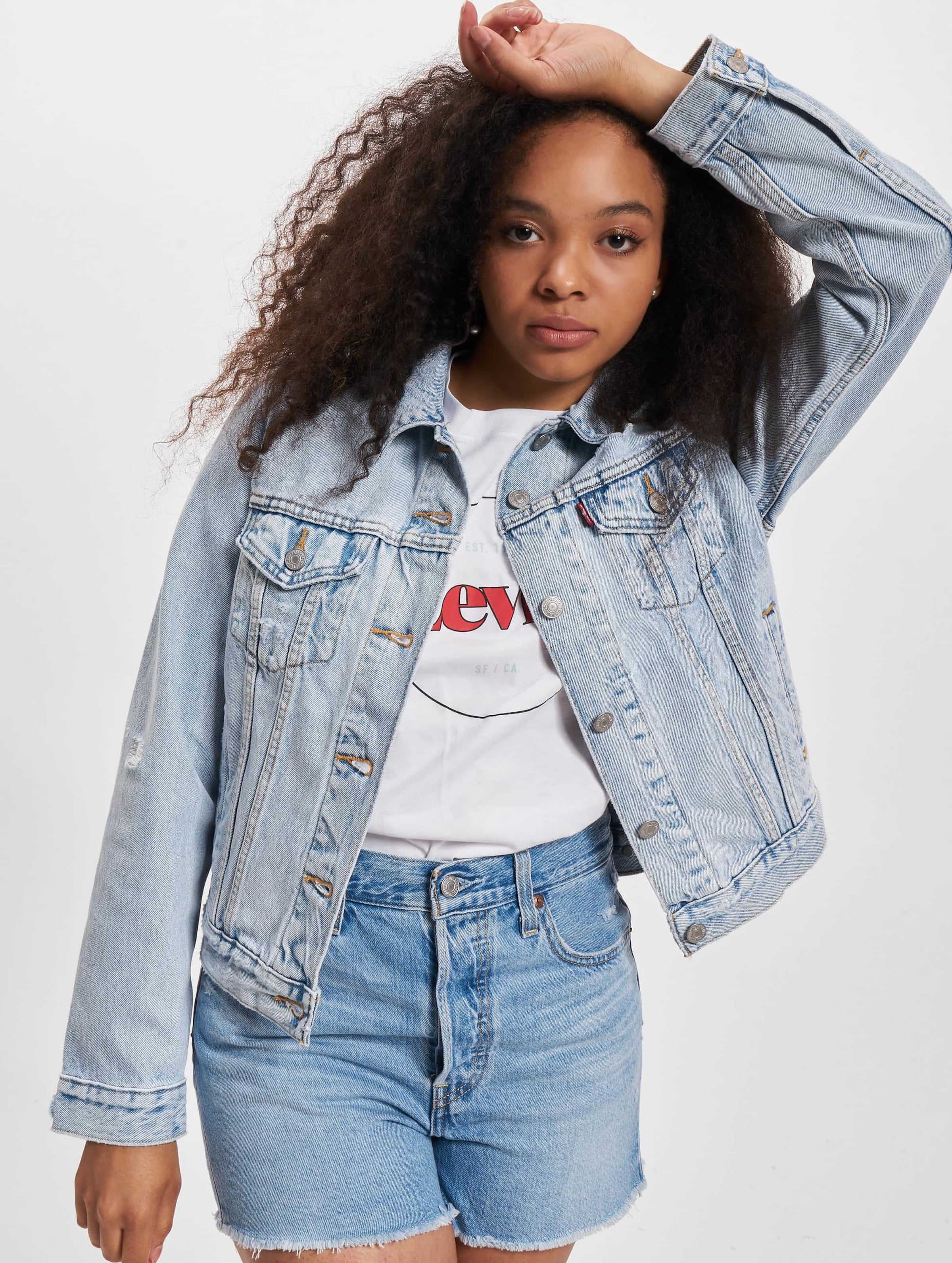 Levi's Levis Original Trucker Jeansjacke Vrouwen op kleur blauw, Maat XS