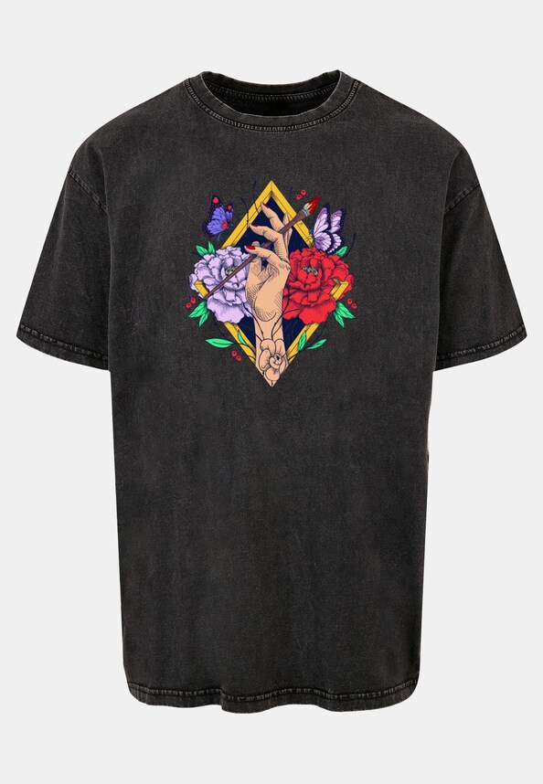 Frida Kahlo - Artist Acid Washed Heavy Oversize Tee-4