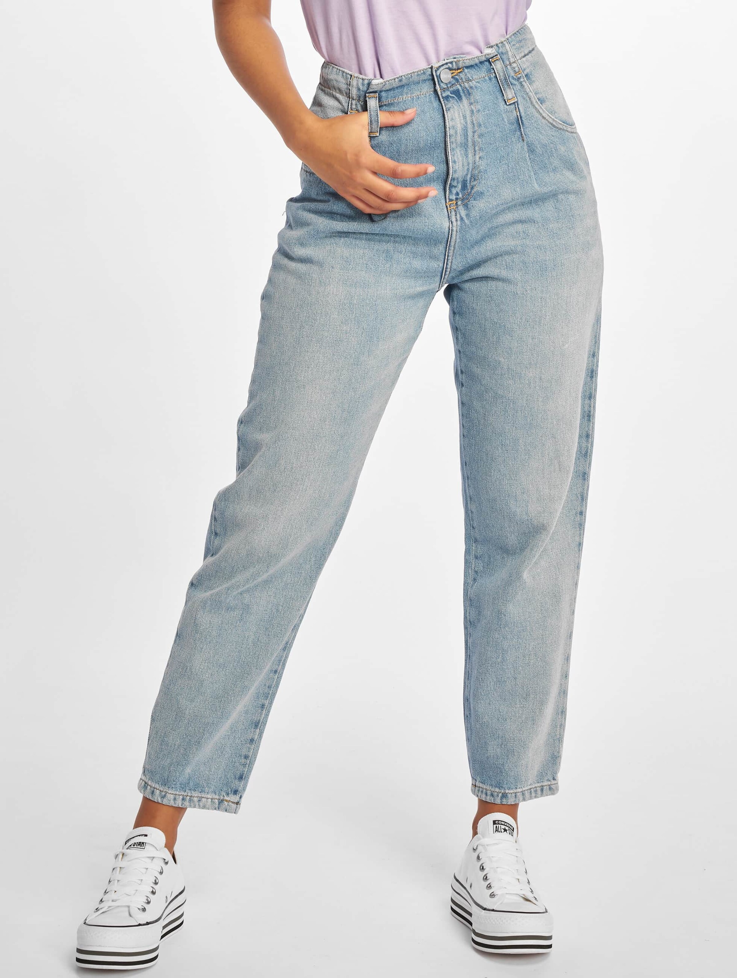 Carhartt WIP Maverick Cleo Relaxed Tapered Mom Jeans Vrouwen op kleur blauw, Maat 27