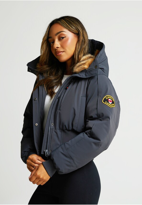 W OSSANI SPLIT HOOD CROP -0