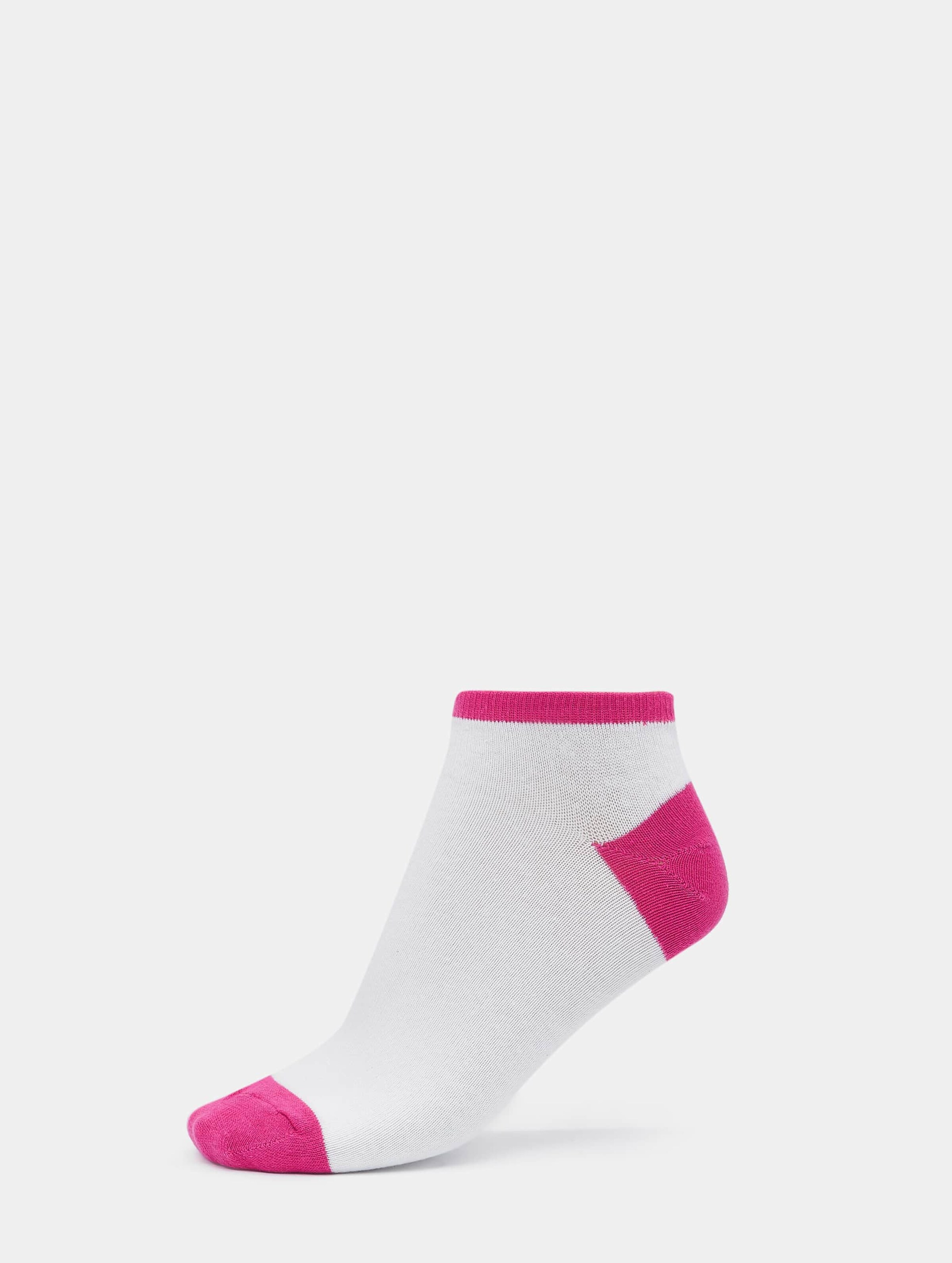 Urban Classics Contrast Sneaker Socks White/Fuchsia (39-42 Vrouwen op kleur wit, Maat 3538