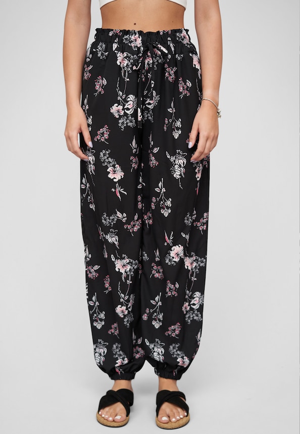 Pants with  aop floral print-0