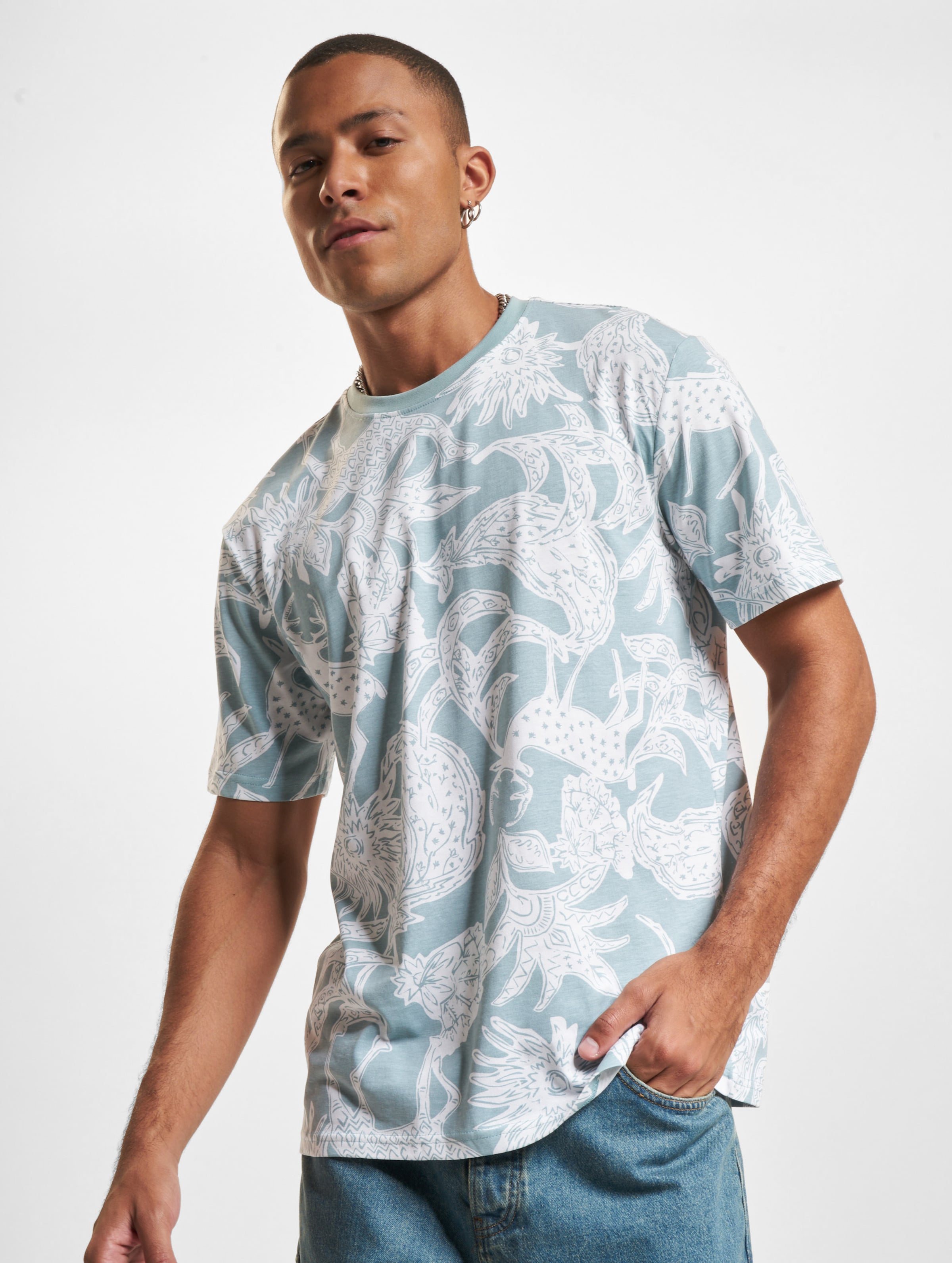 Only & Sons Den Graphic T-Shirts Männer,Unisex op kleur blauw, Maat XL