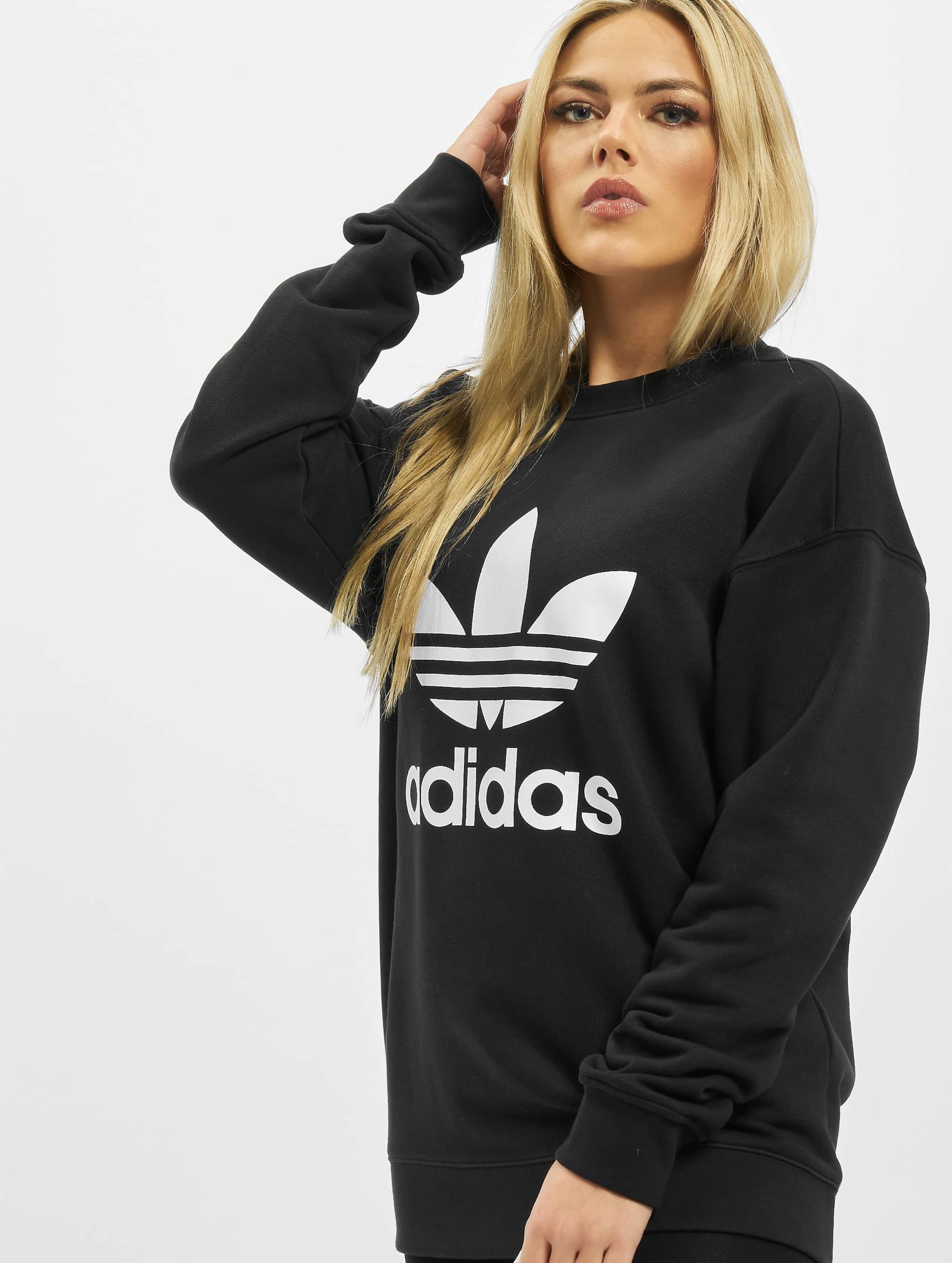 adidas Originals Adidas Trefoil Crew Sweatshirt Vrouwen op kleur zwart, Maat 32