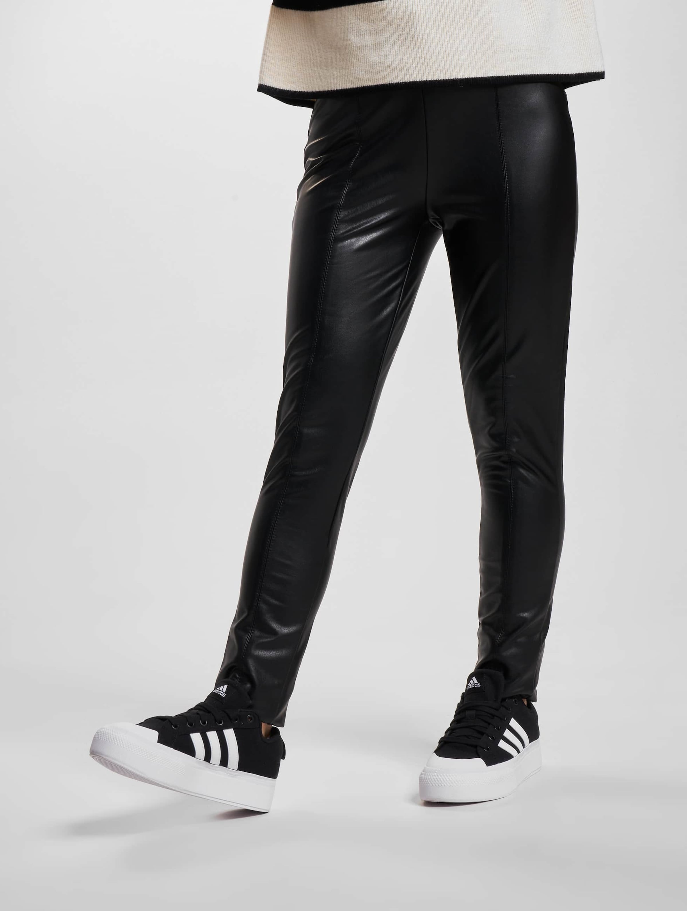 Adidas faux leather shop leggings