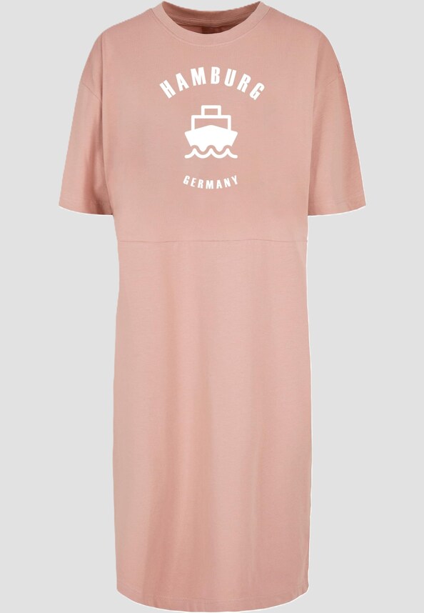 Ladies Hamburg X Organic Oversized Slit Tee Dress-2