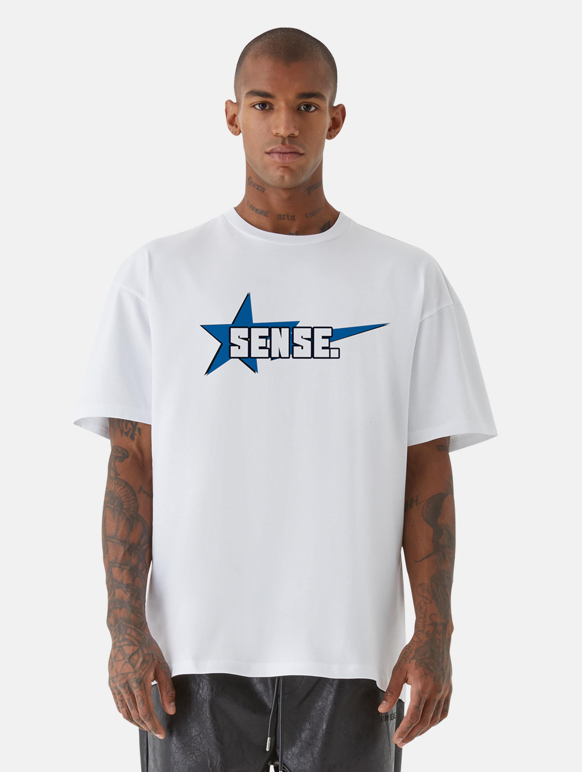 9N1M SENSE Y2K Star T-Shirts Männer,Unisex op kleur wit, Maat L