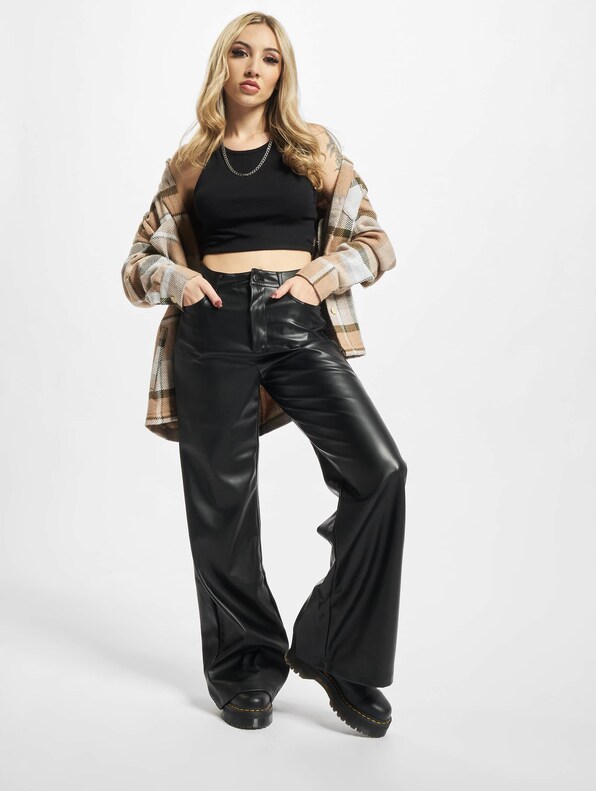 Ladies Faux Leather Wide Leg-6