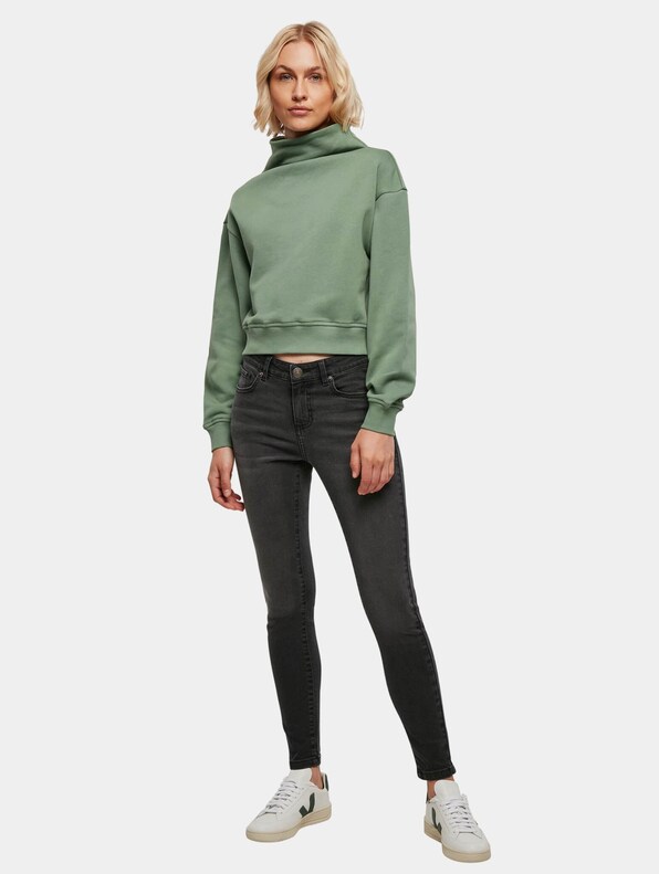 Ladies Organic Short High Neck Crew-4